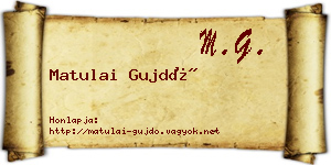Matulai Gujdó névjegykártya
